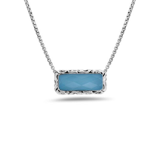 SILVER IVY BAR NECKLACE